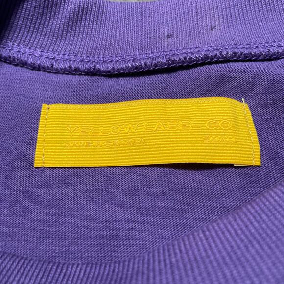 NWOT Yellow Label Co Crop Length Crewneck Cotton Sweatshirt Purple - Size Small - Picture 3 of 9